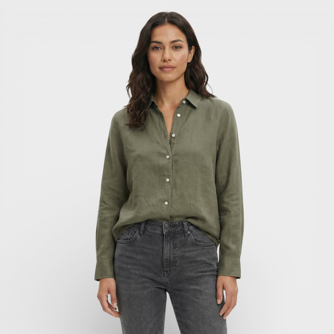 Camisa Lino Holgada Mujer Atemporal