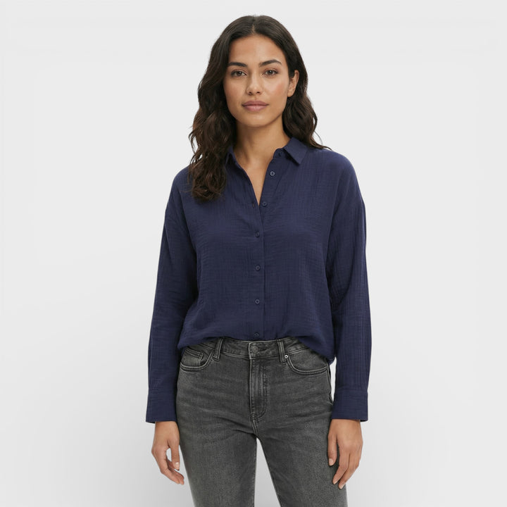 Camisa Lino Holgada Mujer Atemporal