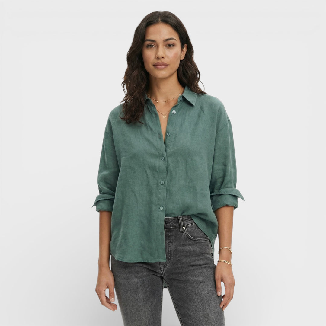 Camisa Lino Holgada Mujer Atemporal