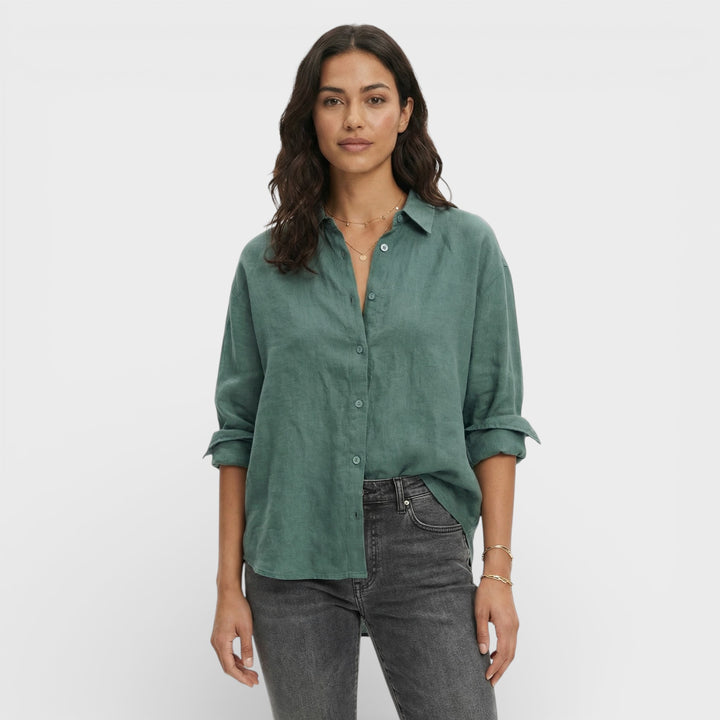 Camisa Lino Holgada Mujer Atemporal