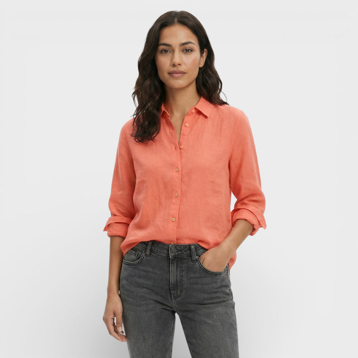 Camisa Lino Holgada Mujer Atemporal