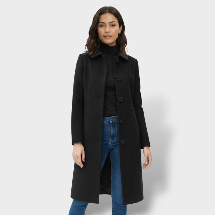 Abrigo Largo Mujer Botones Invierno