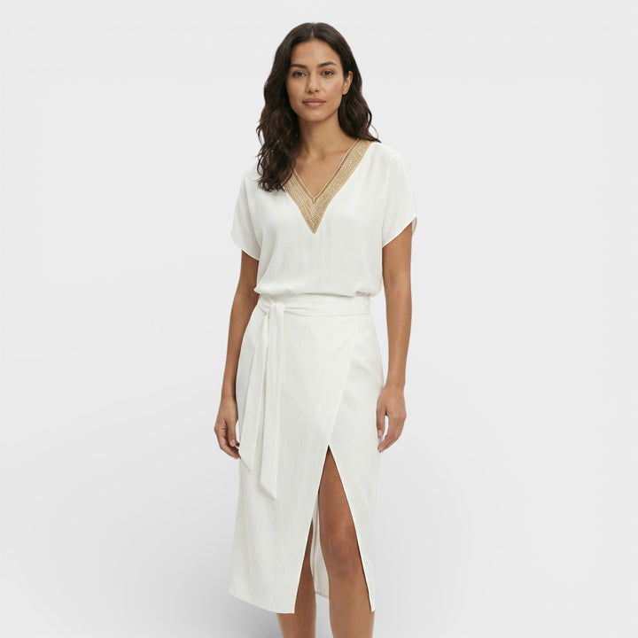 Vestido Escote Pico Ajuste Favorecedor