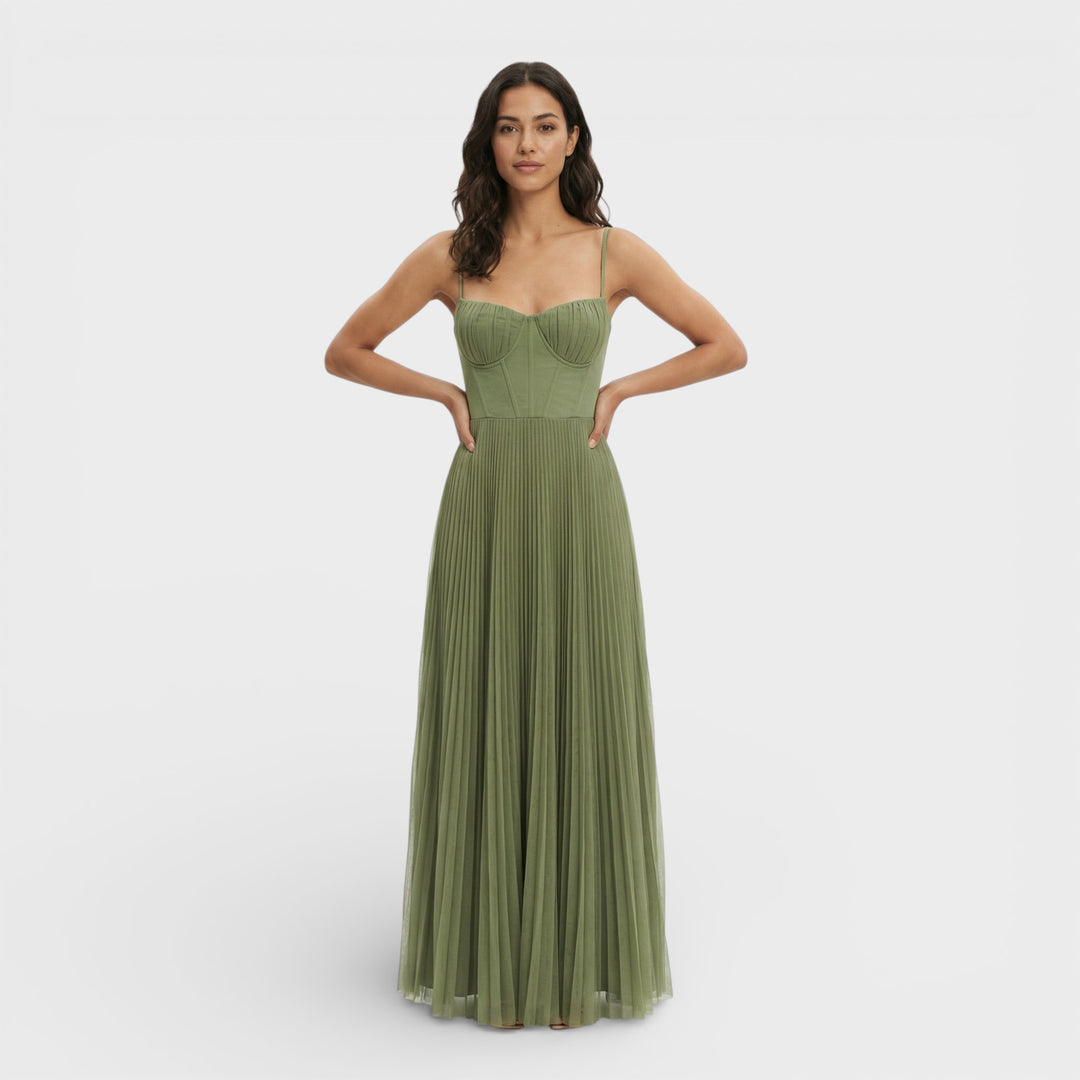 Vestido Midi Plisado Invitada