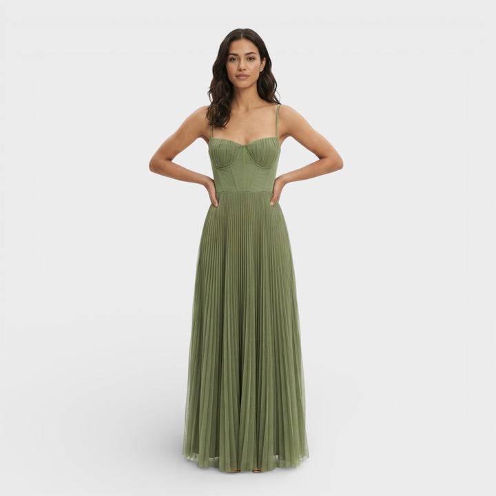 Vestido Midi Plisado Invitada