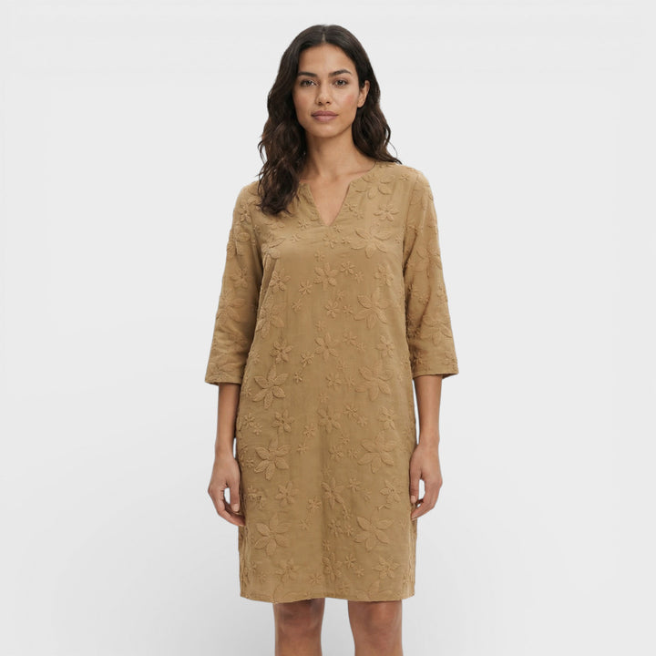 Vestido Midi Mujer Bordado Flores