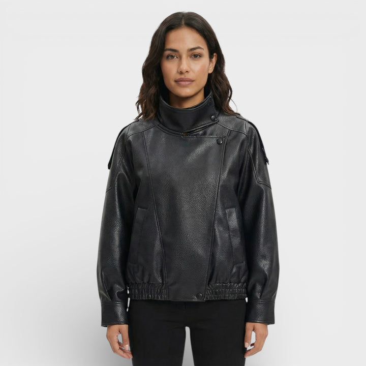 Chaqueta Moto Piel Sintética Mujer