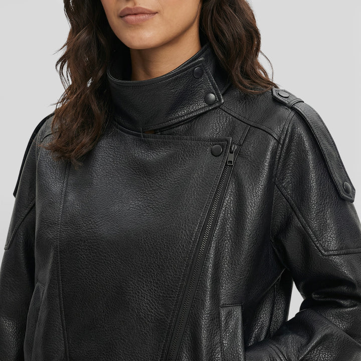 Chaqueta Moto Piel Sintética Mujer
