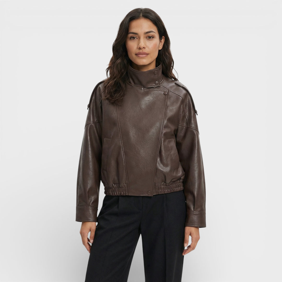 Chaqueta Moto Piel Sintética Mujer