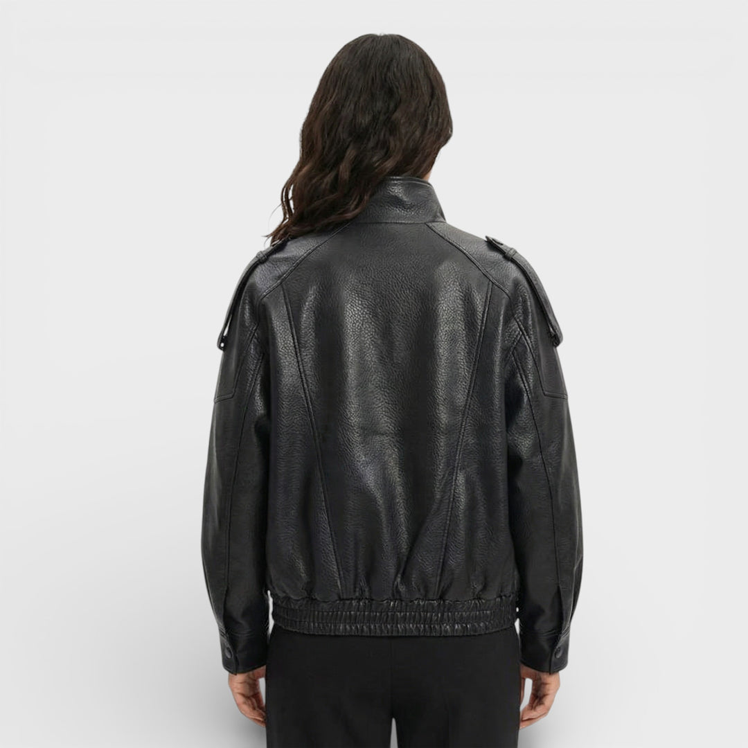 Chaqueta Moto Piel Sintética Mujer