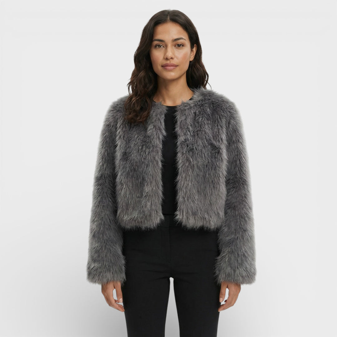 Chaqueta Corta de Piel Sintética Mujer