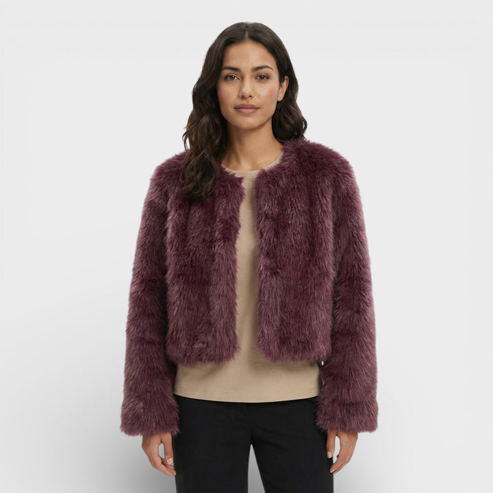 Chaqueta Corta de Piel Sintética Mujer