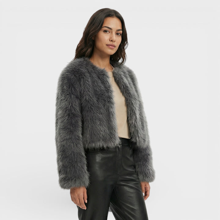 Chaqueta Corta de Piel Sintética Mujer