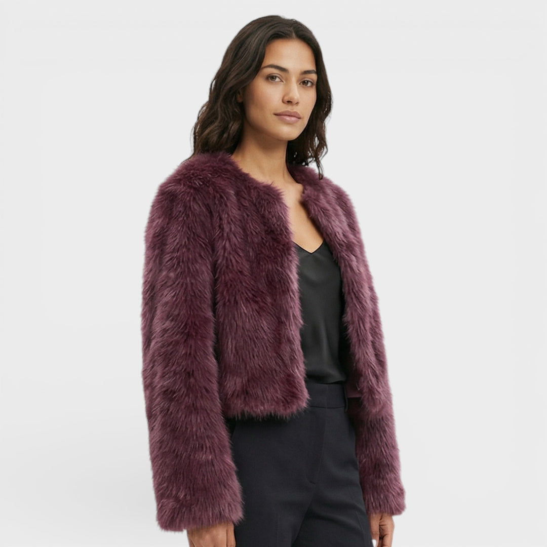 Chaqueta Corta de Piel Sintética Mujer