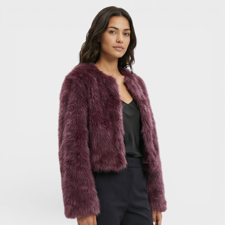 Chaqueta Corta de Piel Sintética Mujer