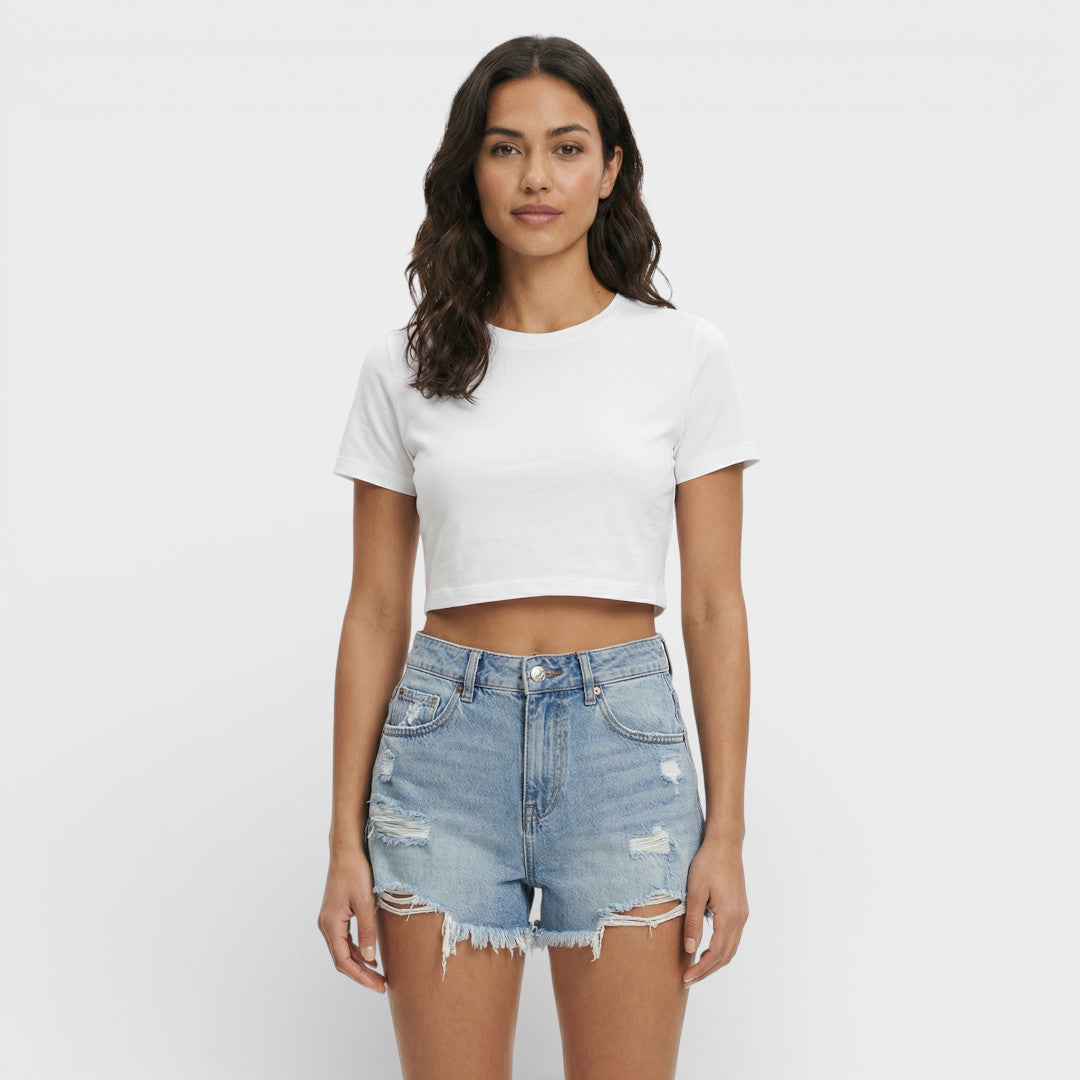 Pantalones Cortos Vaqueros Rasgados Mujer