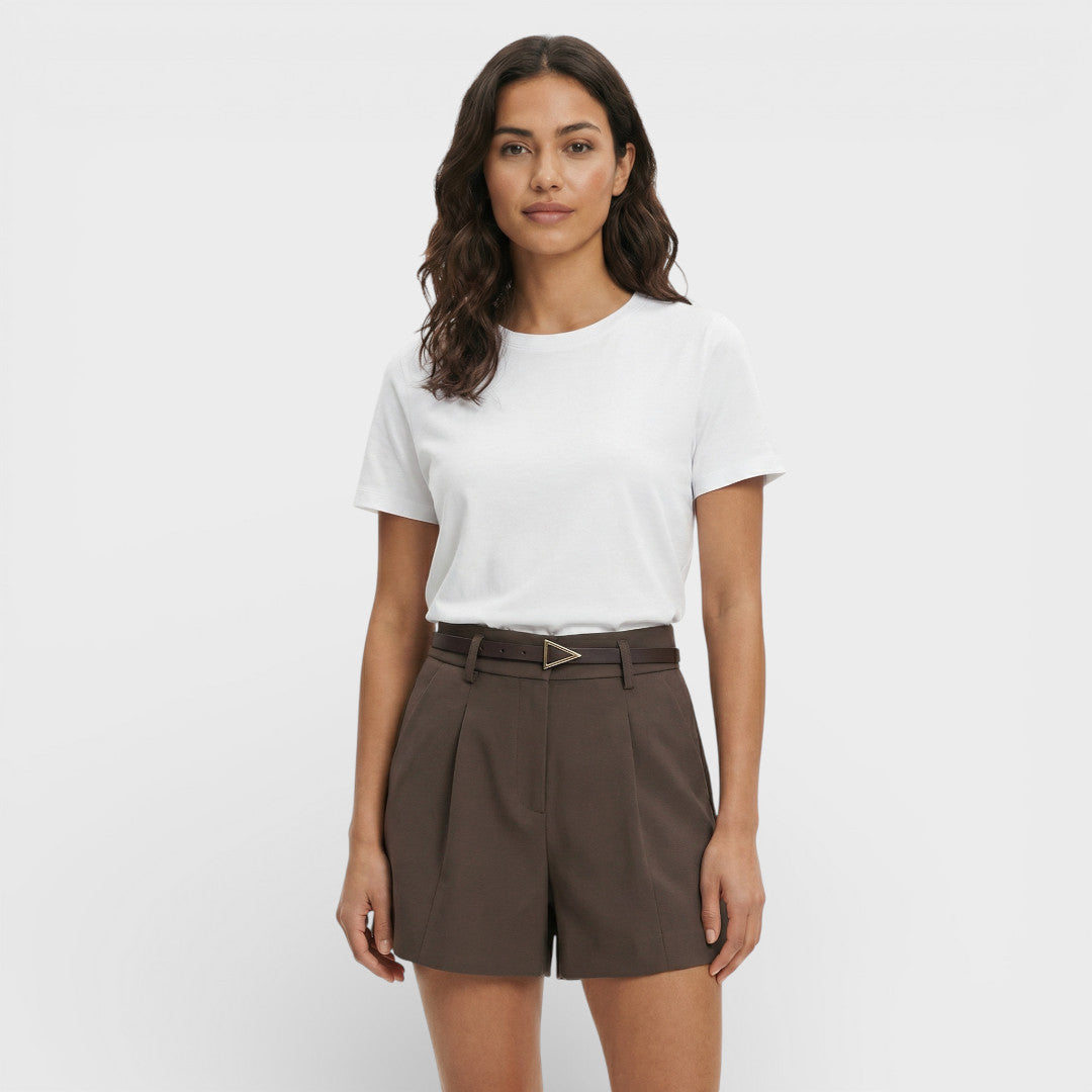 Shorts Mujer Tiro Alto Con Cinturón