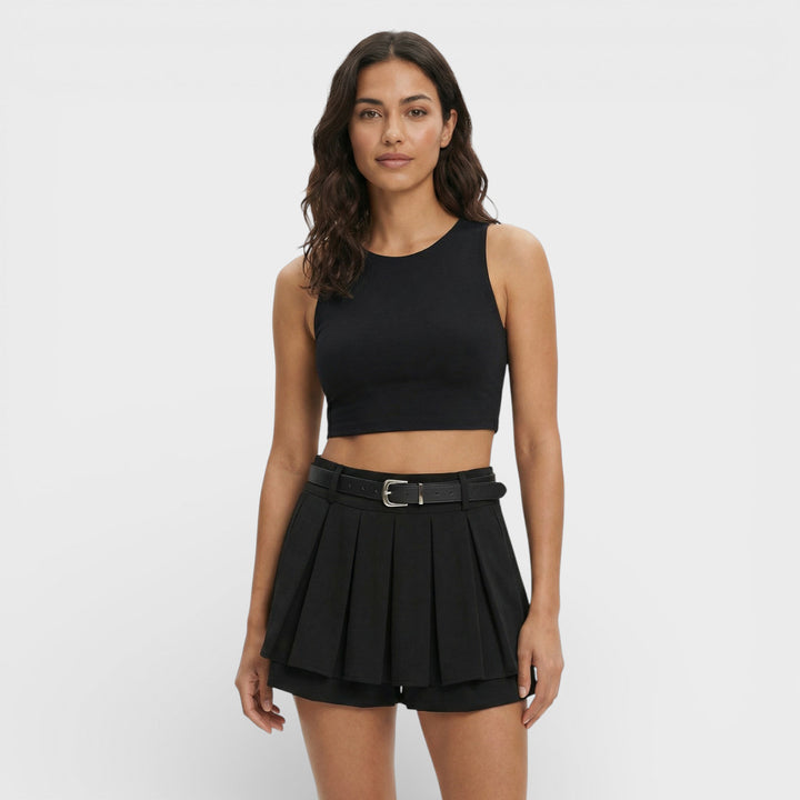 Shorts Plisados Tiro Alto Mujer