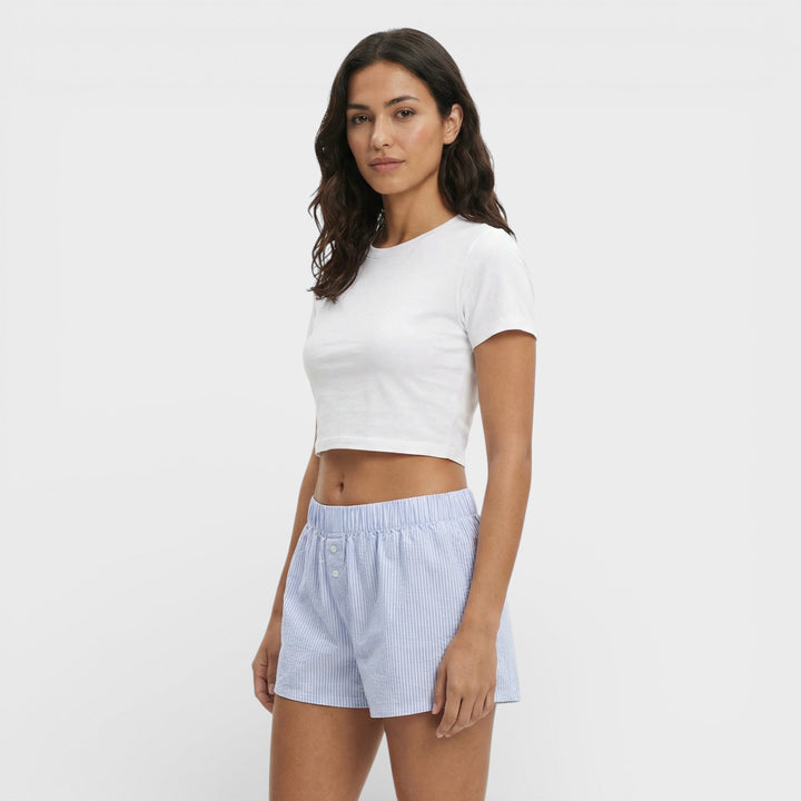 Pantalones Cortos Rayas Cintura Elástica