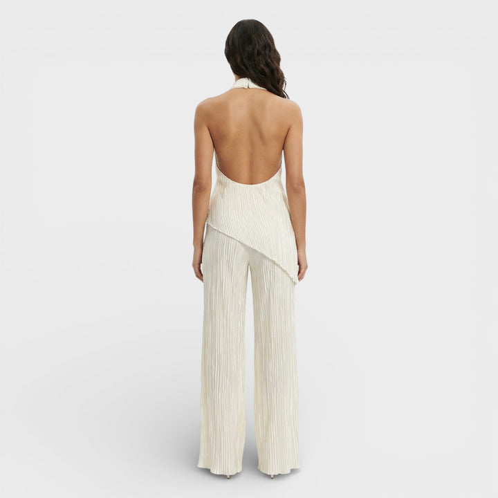 Conjunto Plisado Halter Pantalón Ancho