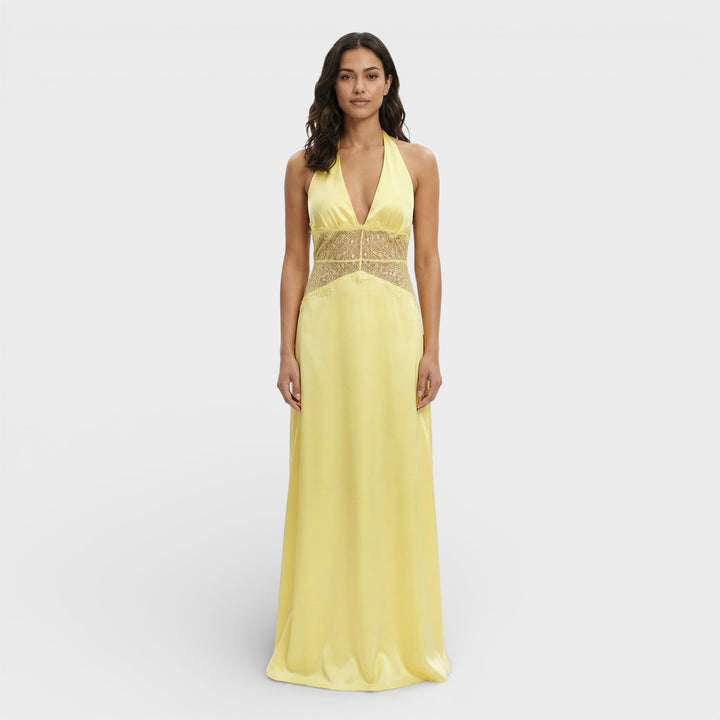 Vestido Largo Halter Espalda Abierta