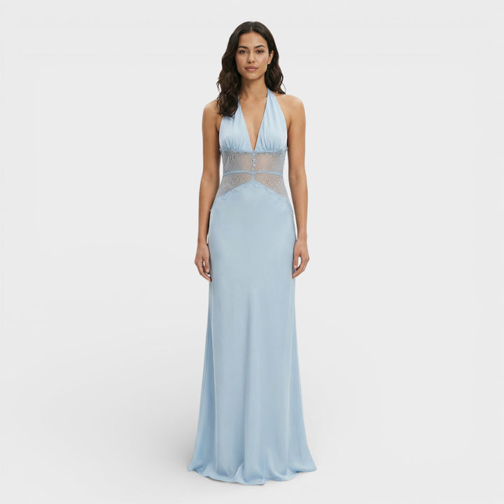 Vestido Largo Halter Espalda Abierta