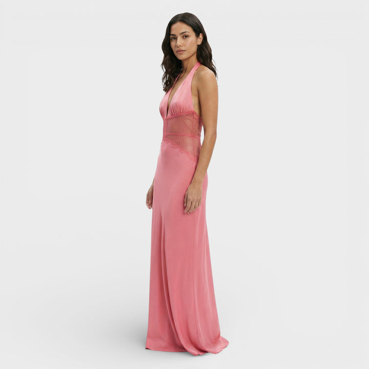 Vestido Largo Halter Espalda Abierta