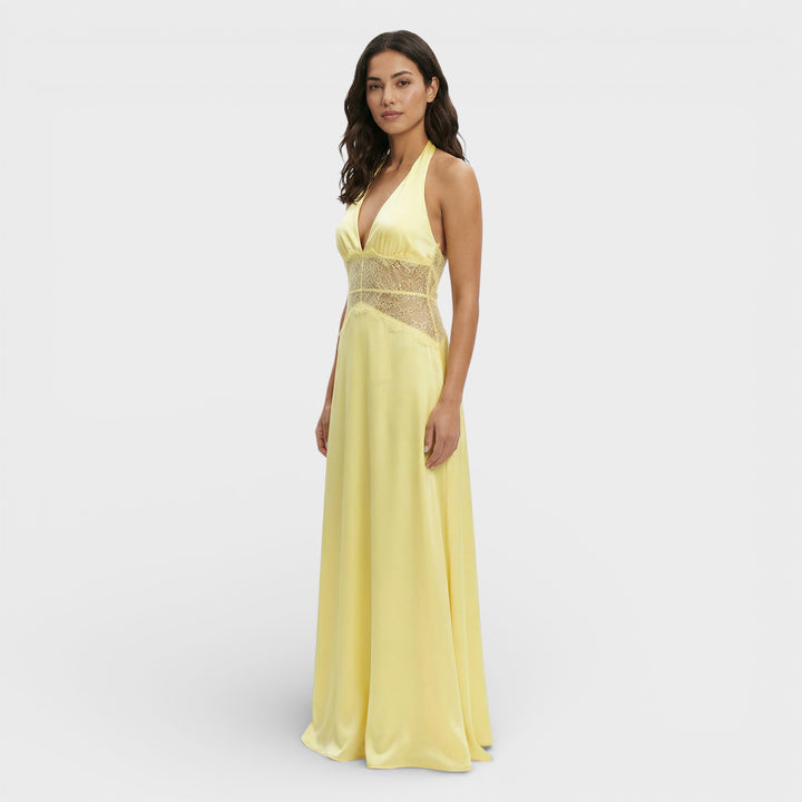 Vestido Largo Halter Espalda Abierta