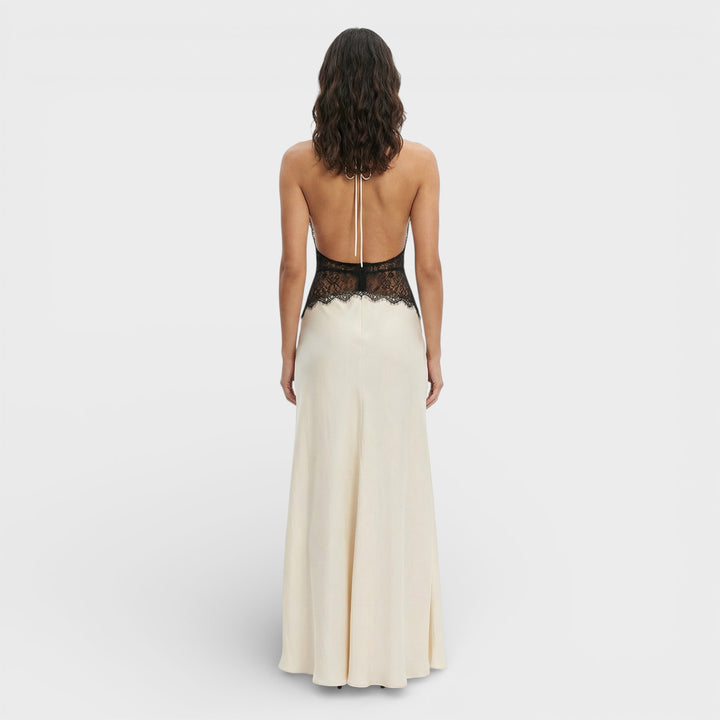 Vestido Largo Halter Espalda Abierta