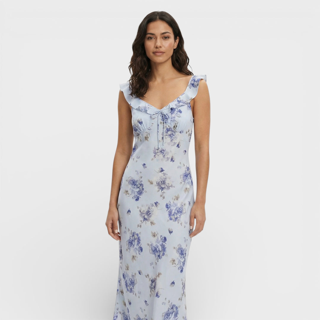 Vestido Maxi Floral Espalda Abierta