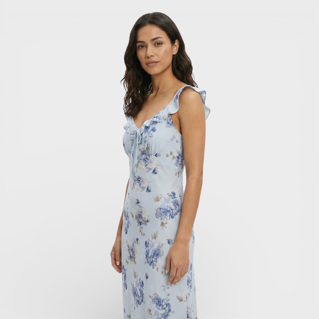 Vestido Maxi Floral Espalda Abierta