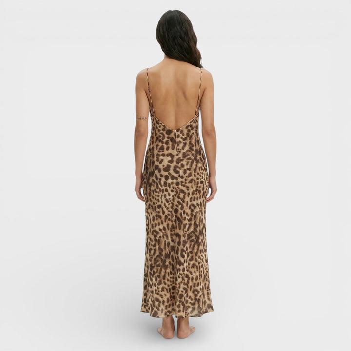 Vestido Midi Leopardo Espalda Abierta