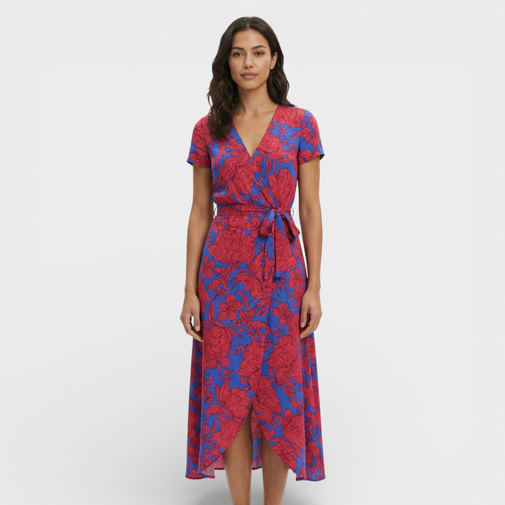 Vestido Midi Cruzado Floral Mujer