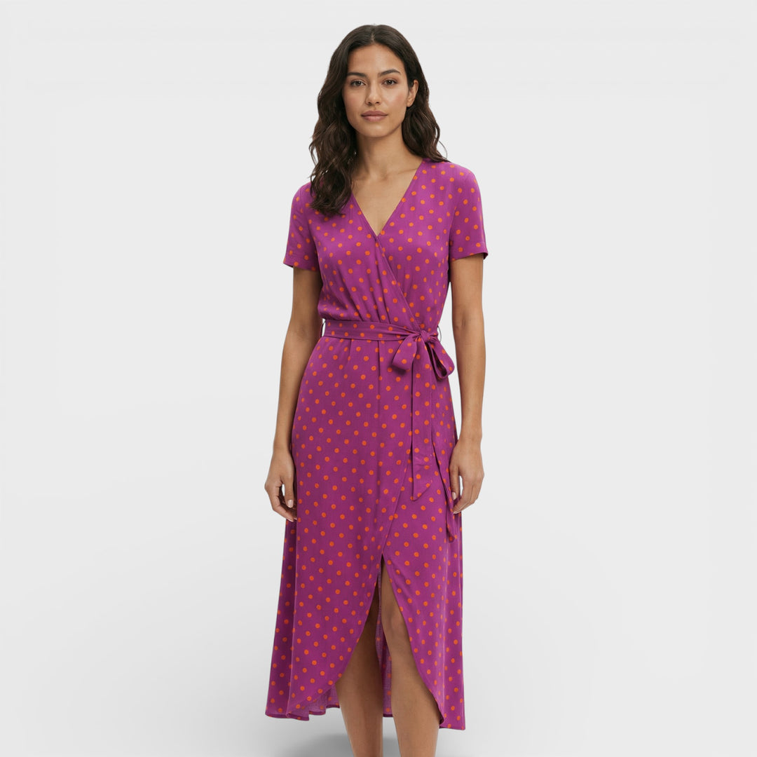 Vestido Midi Cruzado Floral Mujer