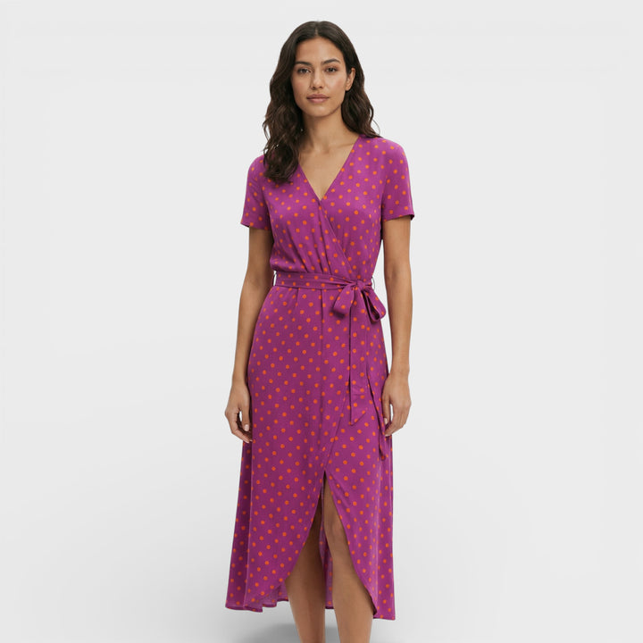 Vestido Midi Cruzado Floral Mujer