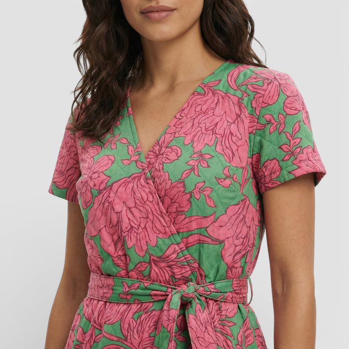 Vestido Midi Cruzado Floral Mujer