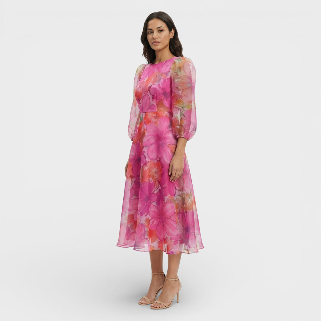 Vestido Midi Floral Invitada Boda