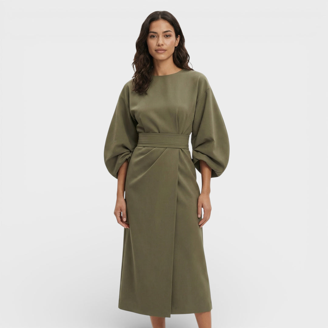 Vestido Elegante Mangas Farol