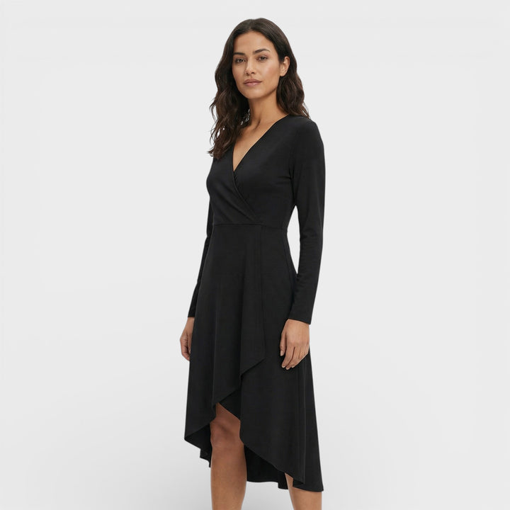 Vestido Midi Escote Pico Abertura