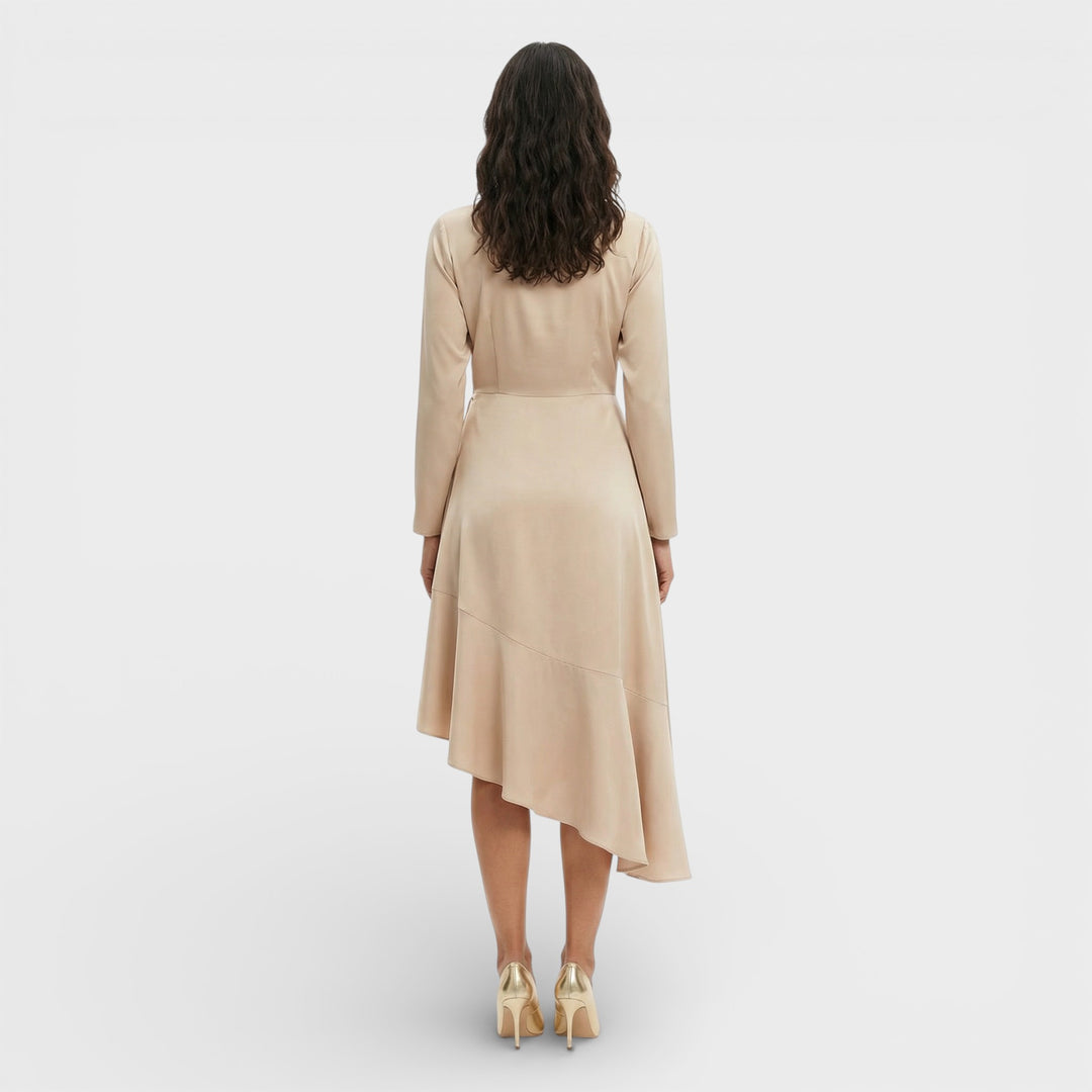 Vestido Midi Escote Pico Abertura