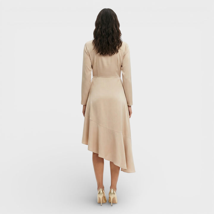 Vestido Midi Escote Pico Abertura