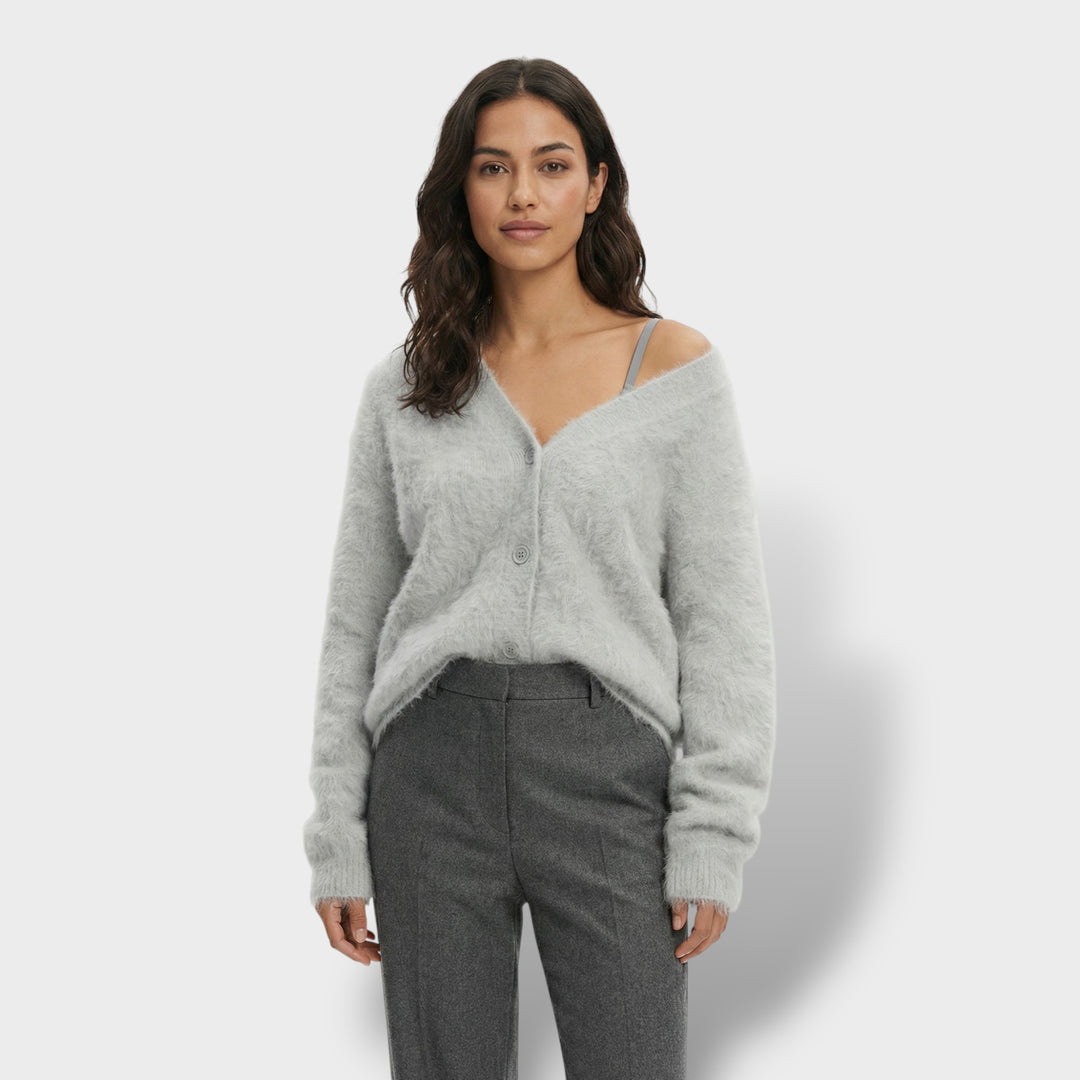 Cárdigan Oversize Cuello En V Botones