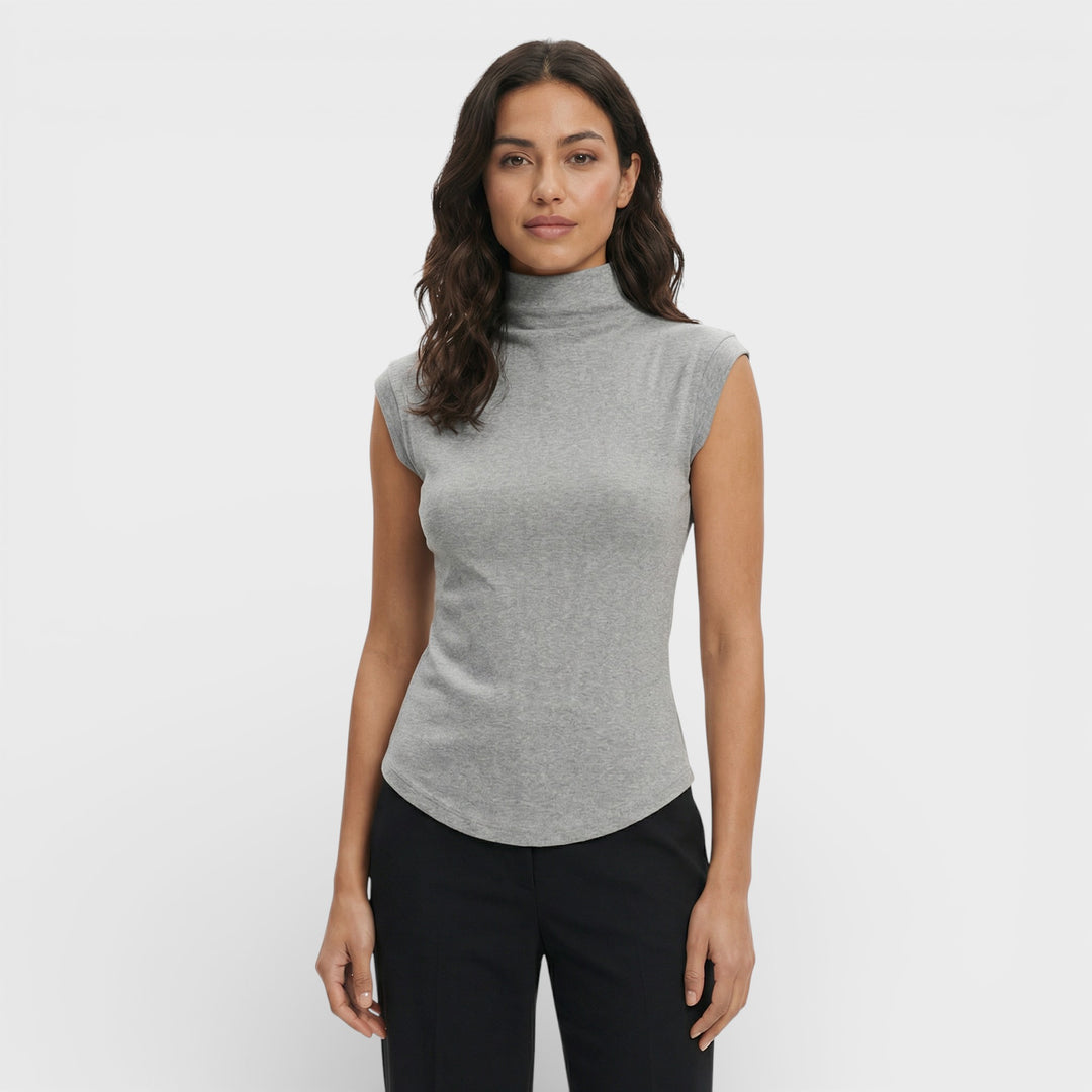 Top Ajustado Cuello Alto Mujer