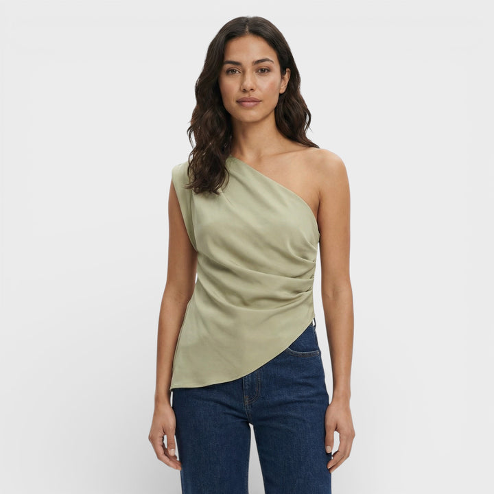 Top Asimétrico Hombros Descubiertos Mujer