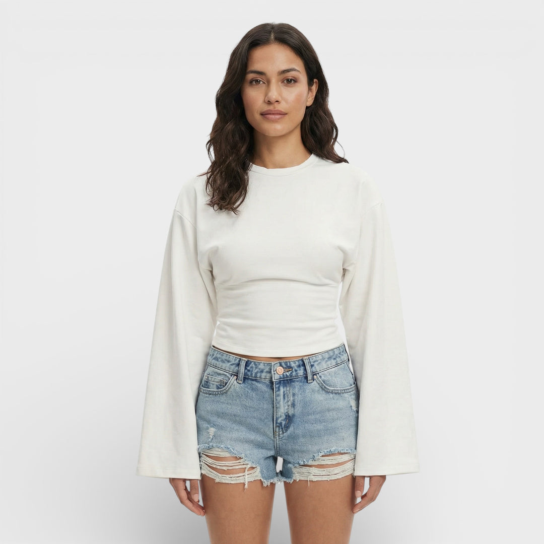 Top Ajustado Manga Larga Mujer