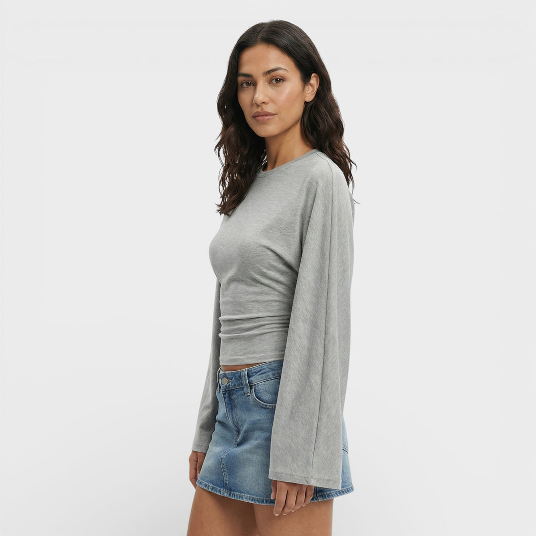 Top Ajustado Manga Larga Mujer