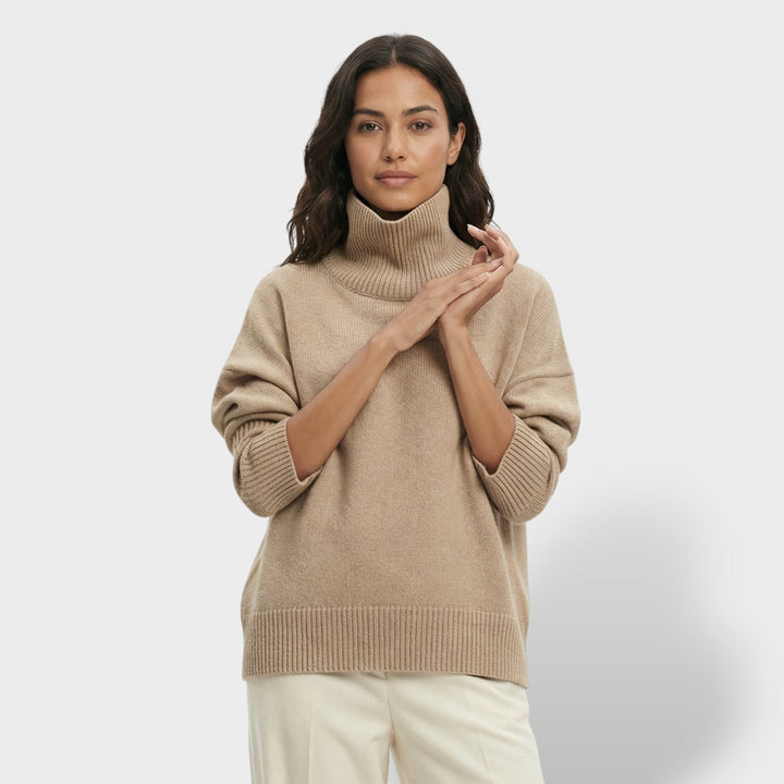 Suéter de Cuello Alto Elegante Mujer