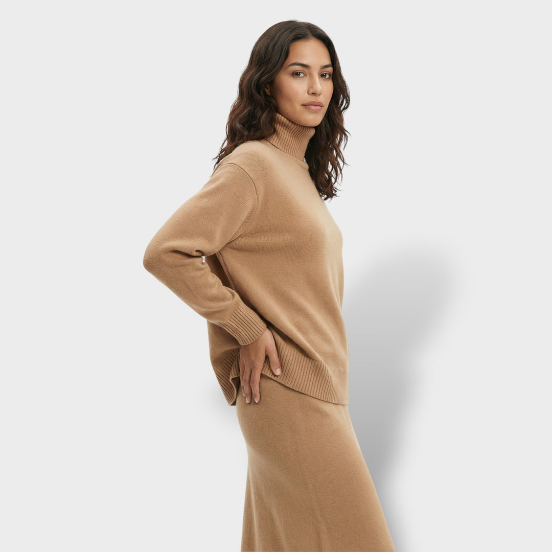 Suéter de Cuello Alto Elegante Mujer