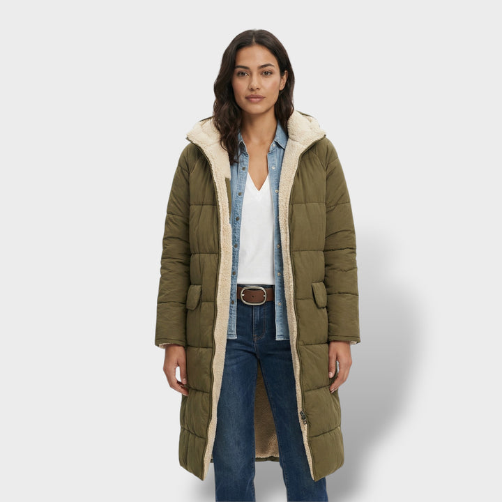 Abrigo Largo Acolchado Mujer Invierno