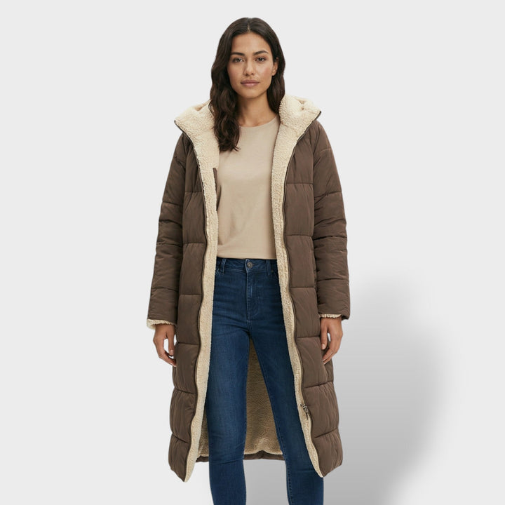 Abrigo Largo Acolchado Mujer Invierno